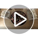 Butterfly 4ft Round Rug - 4x4 Washable Circle Rug Soft Large Circle Carpet for Bedroom Living Room Kitchen Nursery, Black