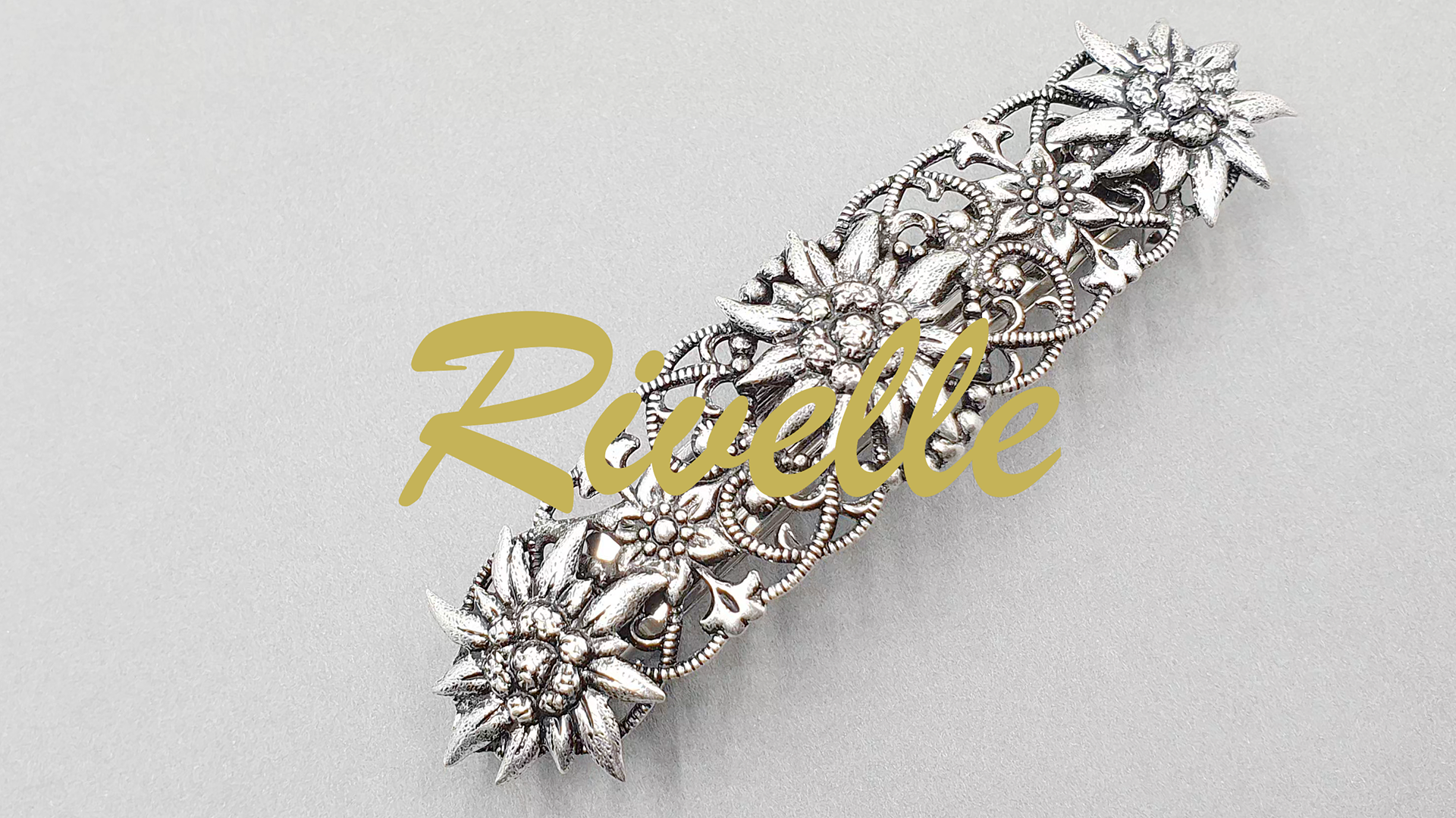Rivelle Damen Trachten Haarspange – Vintage Design In Alt Silber, 10 Cm Lang, Handgefertigt In Deutschland, Mit Französischer Mechanik