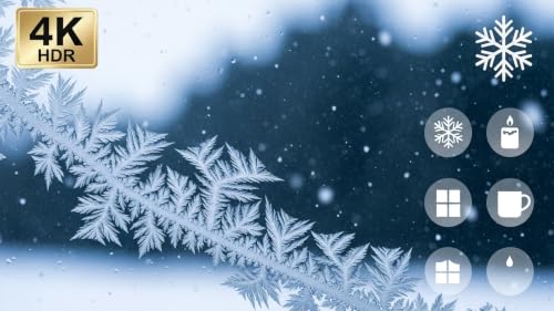 Winter Window Pane 4K: Watch Frost Form and Snow Fall for a Truly Cozy and Calm Holiday Mood – vue 6