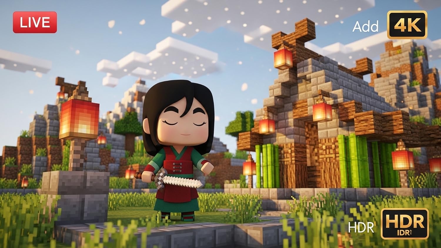 Mulan craft Warrior Piano: Dragon Courage Music – 4K Tranquil Screensaver - Analyse des détails et conception