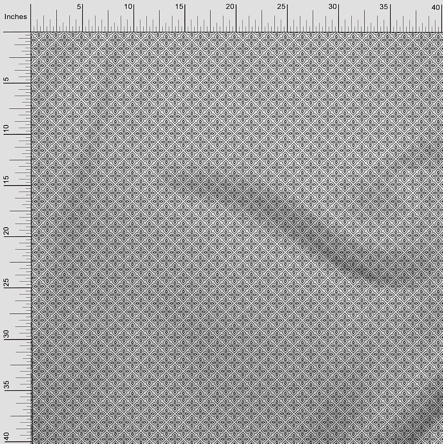oneOone Cotton Flex Black Fabric Asian Block Sewing Material Print Fabric by The Yard 40 Inch Wide