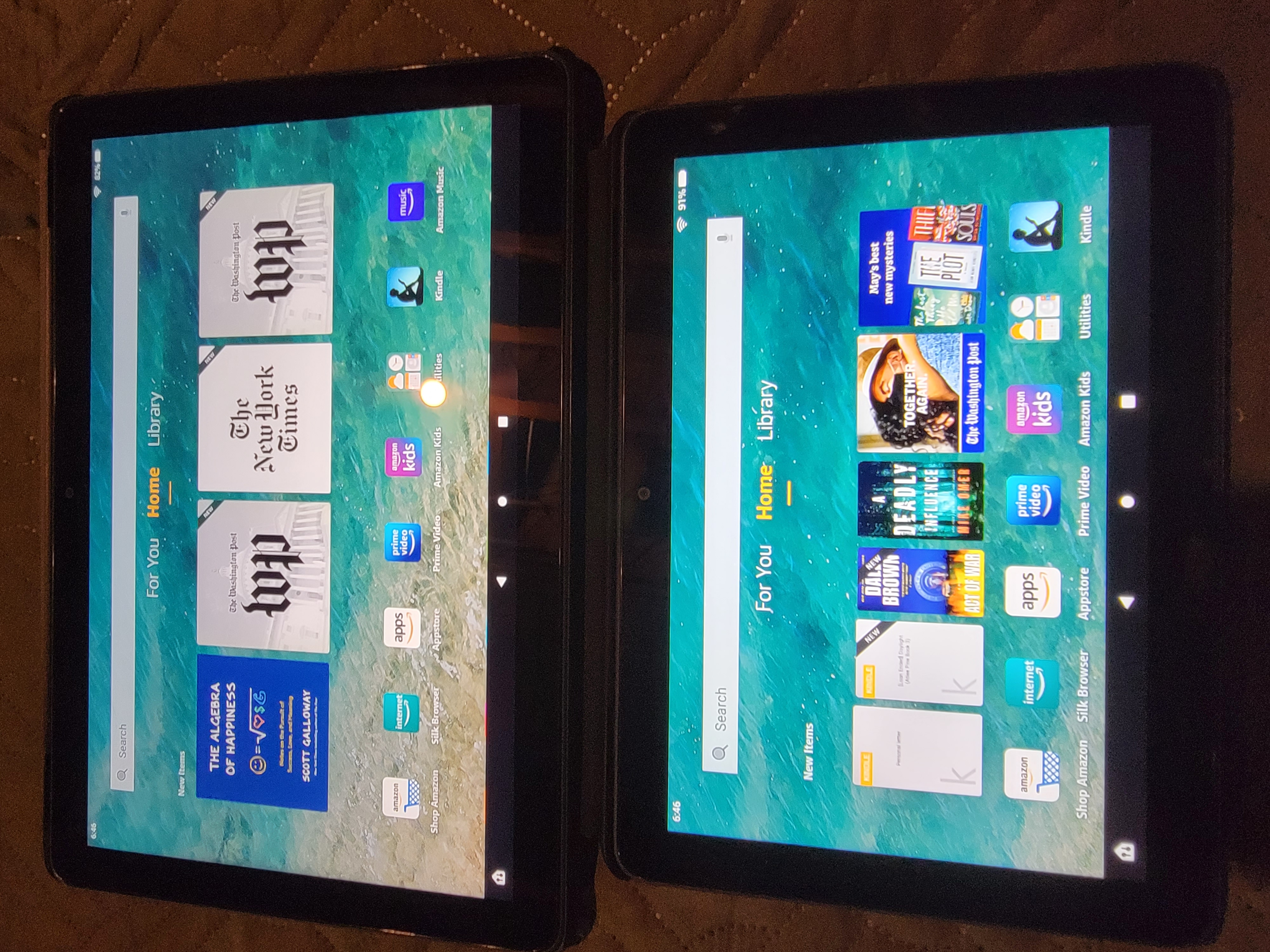 Fire HD 10 Plus tablet displaying smart home controls
