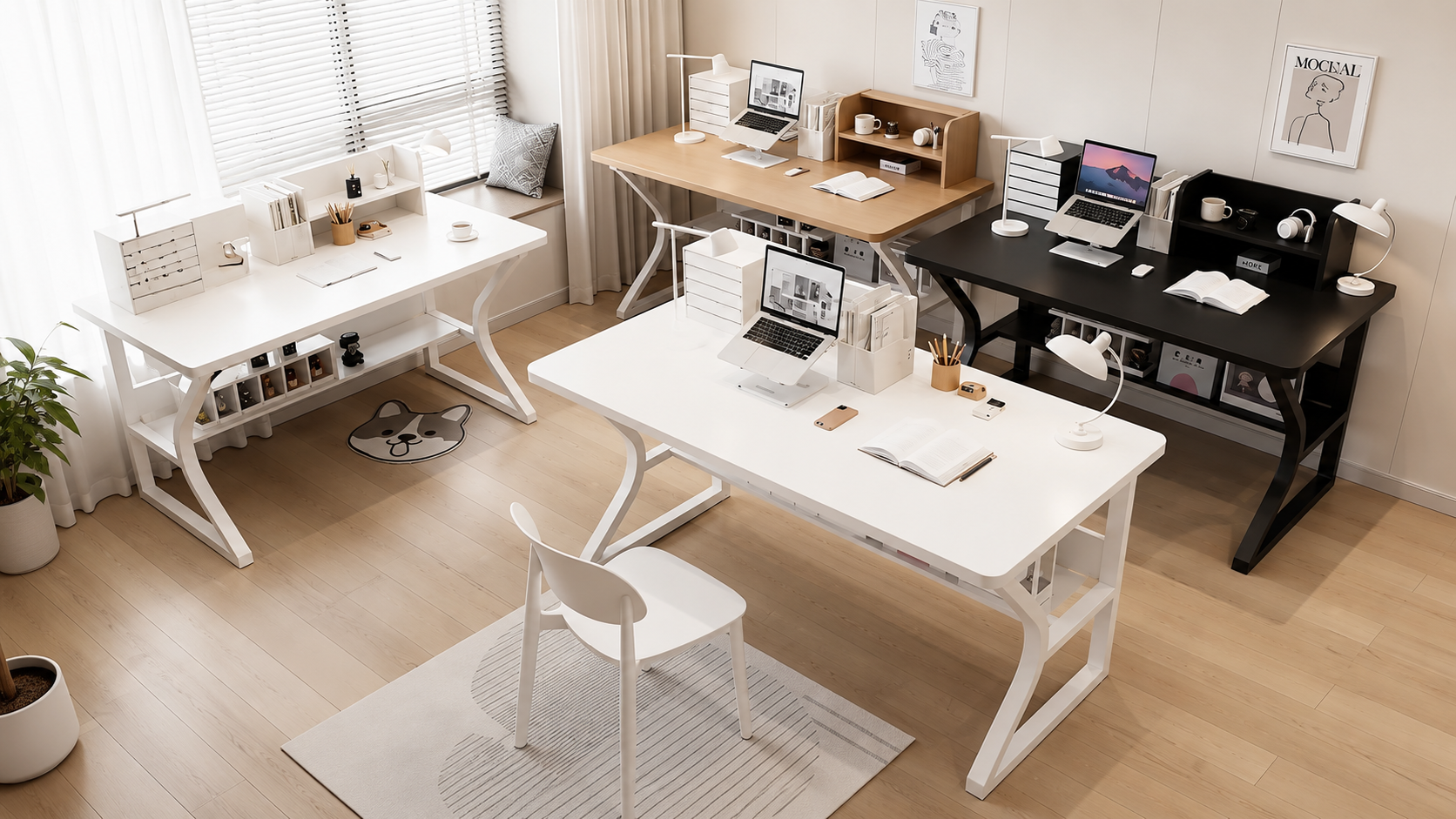 Amazon | Deerman パソコンデスク オフィスデスク pc 机 幅80×奥行50