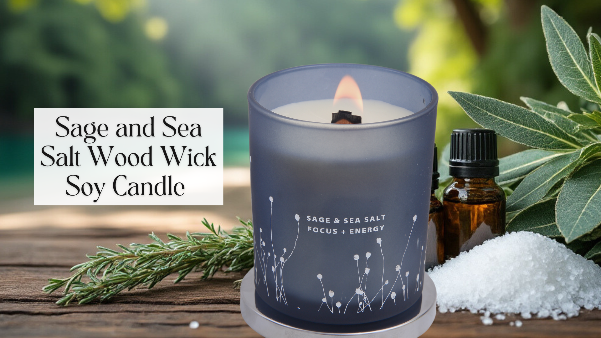 Amazon.com : White Sage Sea Salt Wood Wick Soy Scented Candle