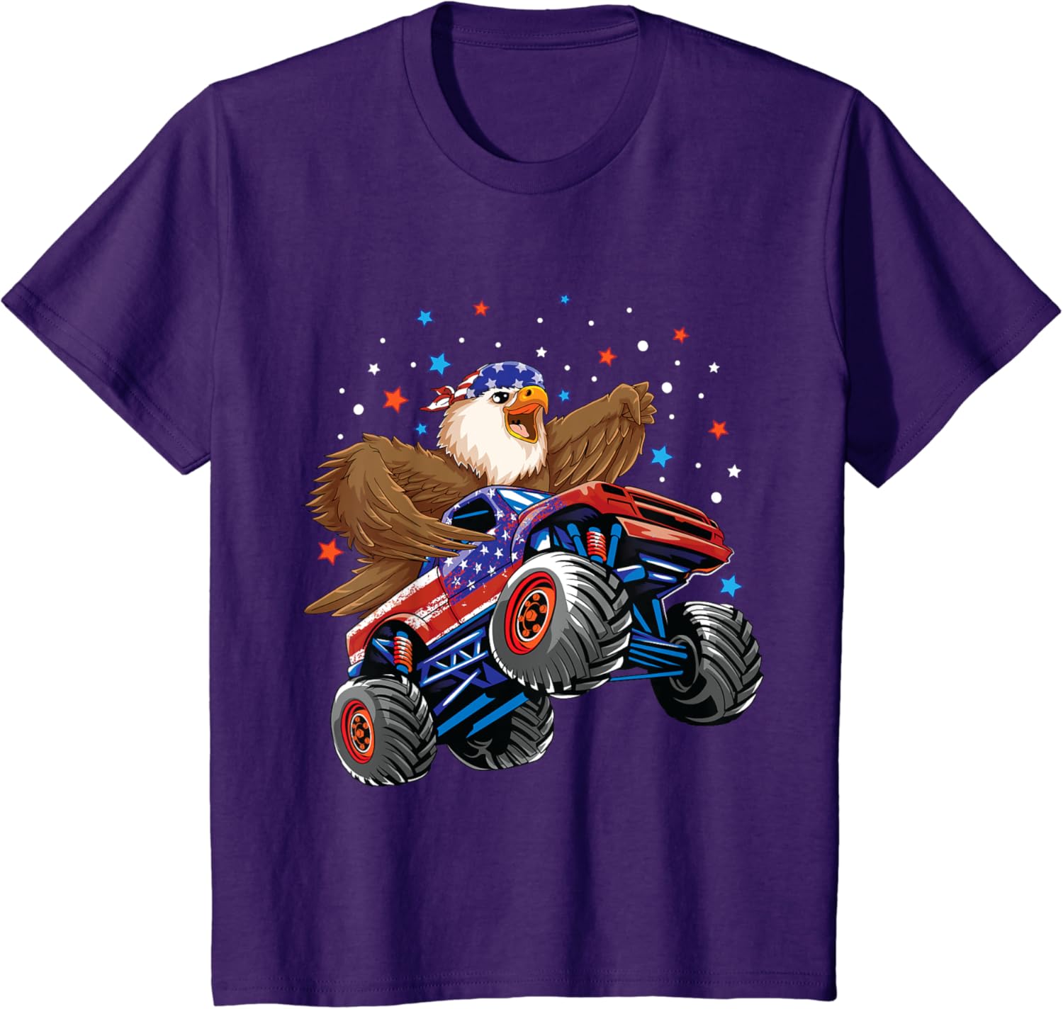 Eagle Mullet 4th of July Monster Truck USA Patriotic kids T-Shirt