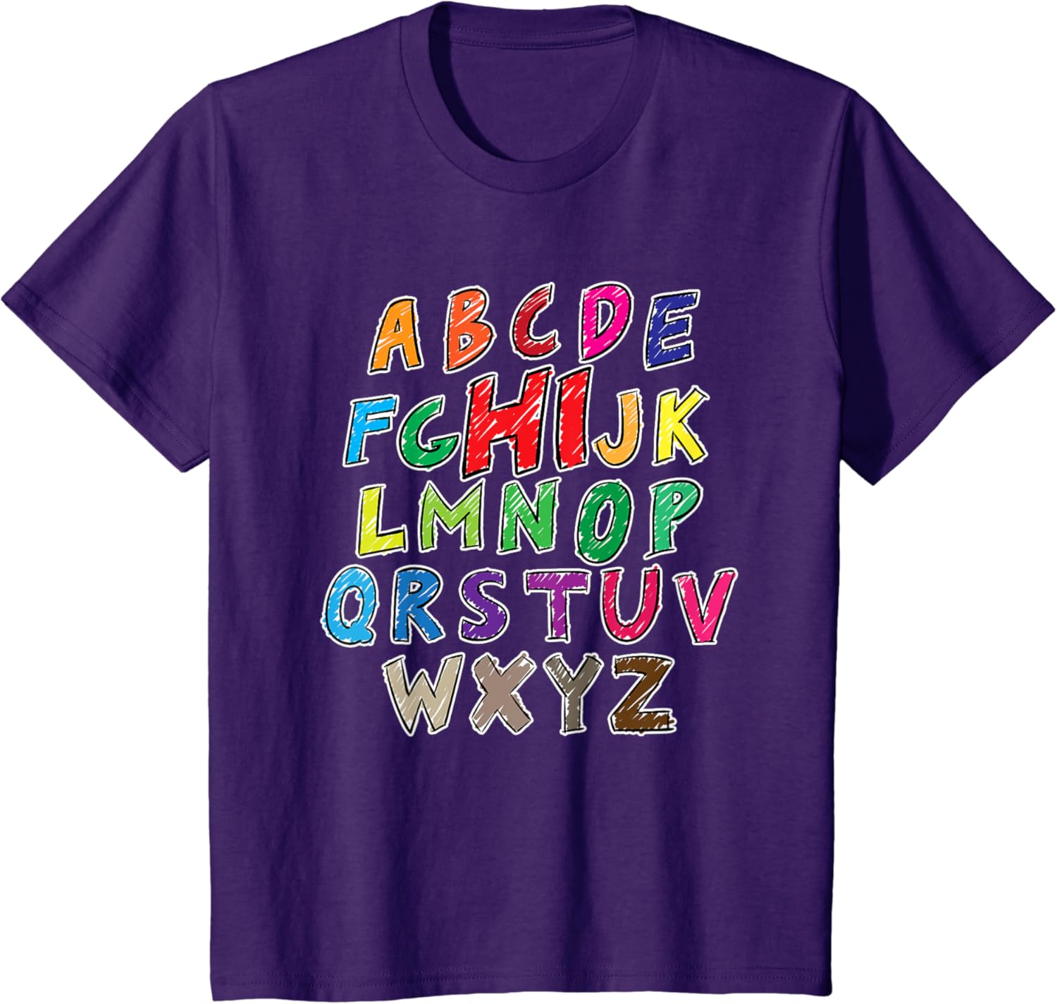 Hi In Alphabet Back To School Letters Kid Teacher T-Shirt
