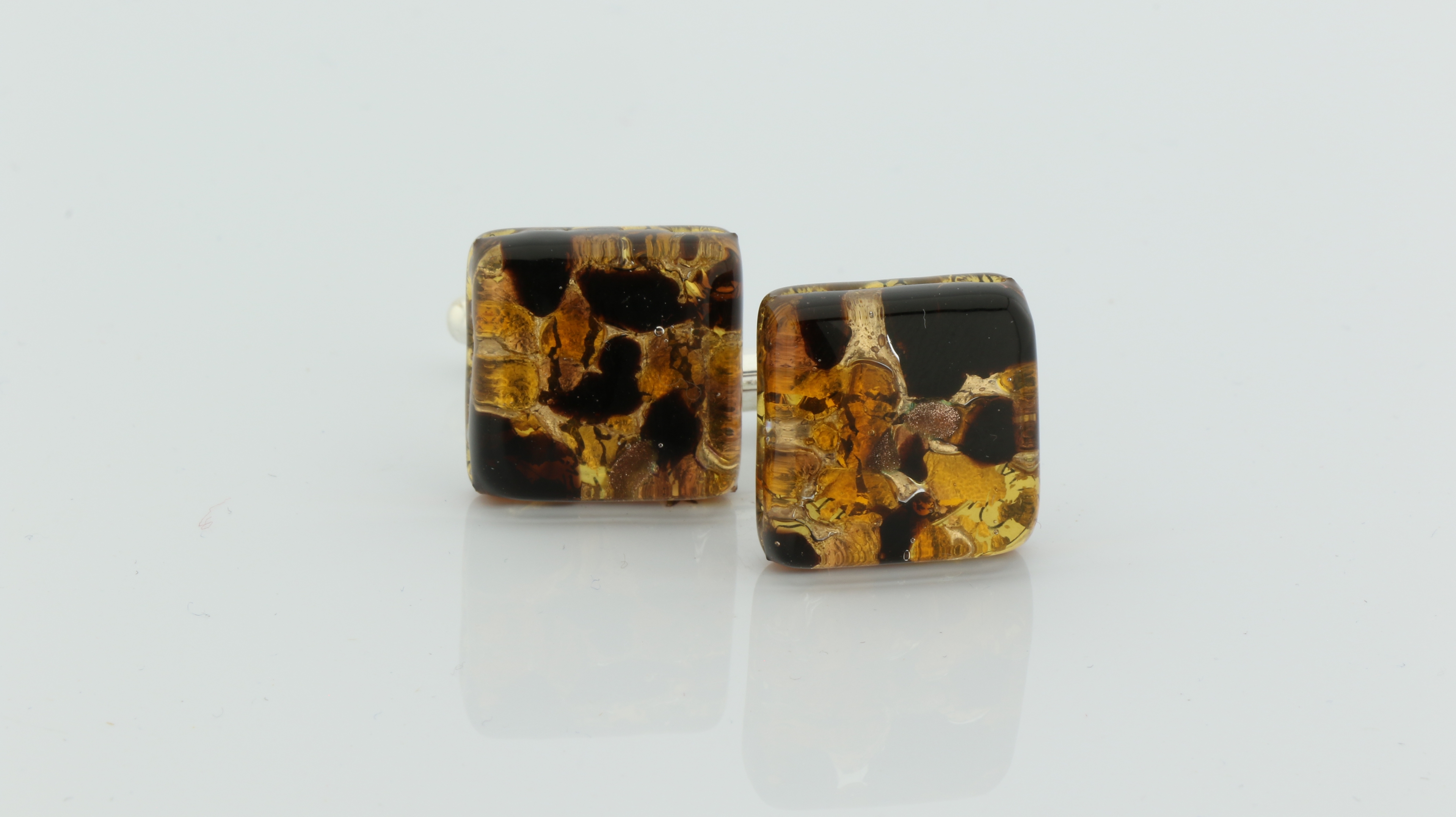 Mancuernillas de Vidrio Murano Azul y Púrpura hechas a mano para Hombre miniatura 6