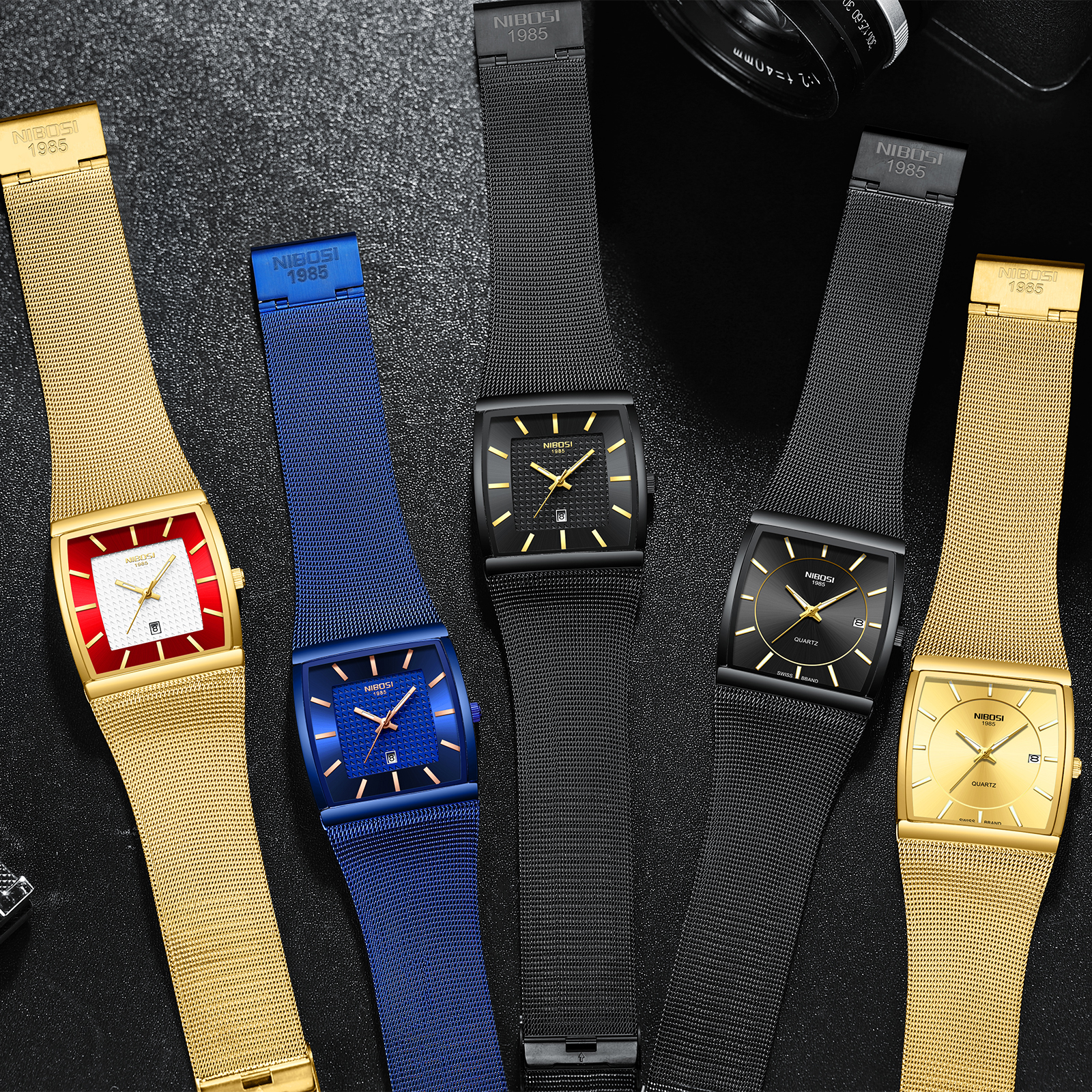 Amazon.com: NIBOSI Men Watches Square Analog Quartz Stainless