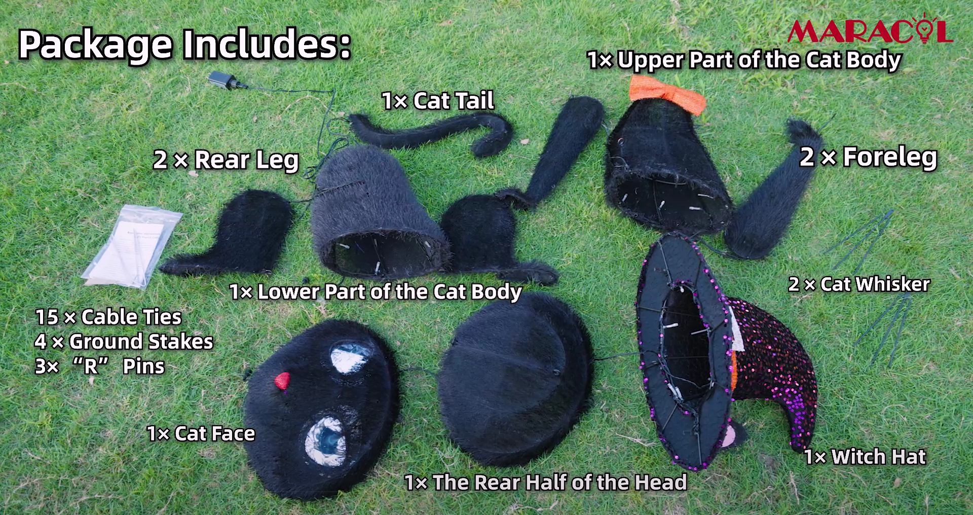 Amazon.com: MARACOL 3.5FT Black Cat Halloween Decor, Flashing Eyes