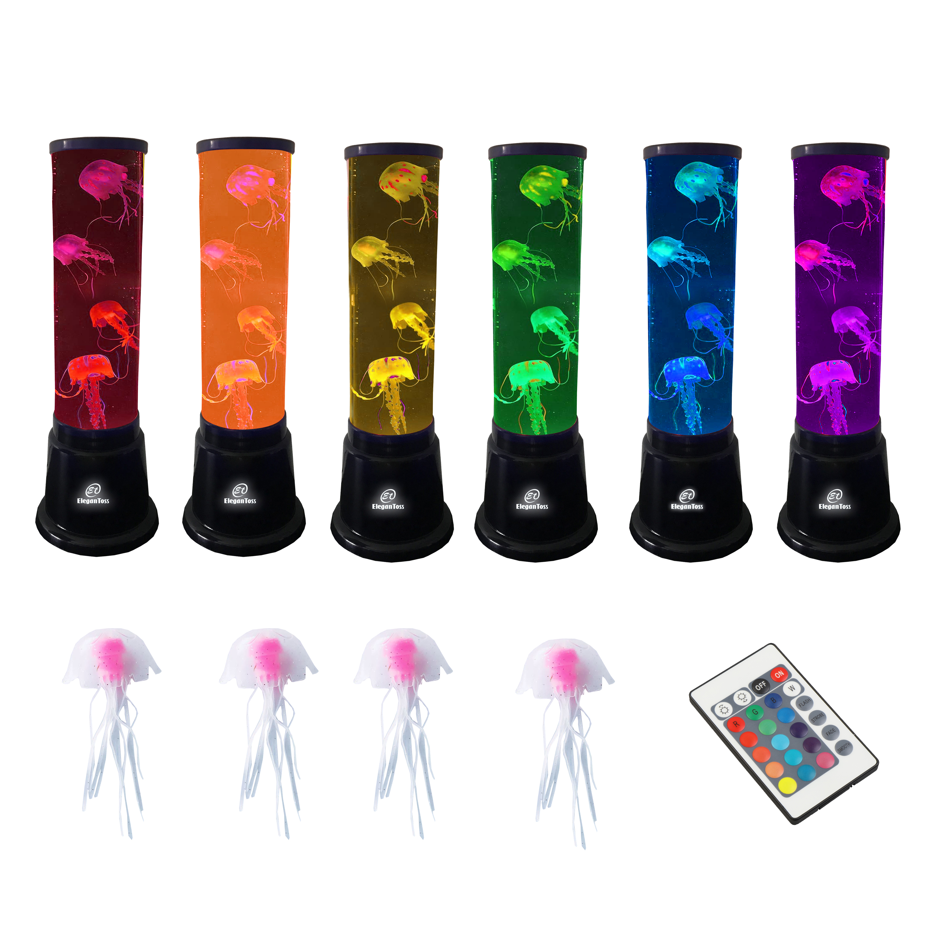 Elegantoss LED Round Jellyfish Lamp with 7 Color Changing Light Effects, Remote. A Sensory Synthetic Jelly Fish Aquarium… - Image 8