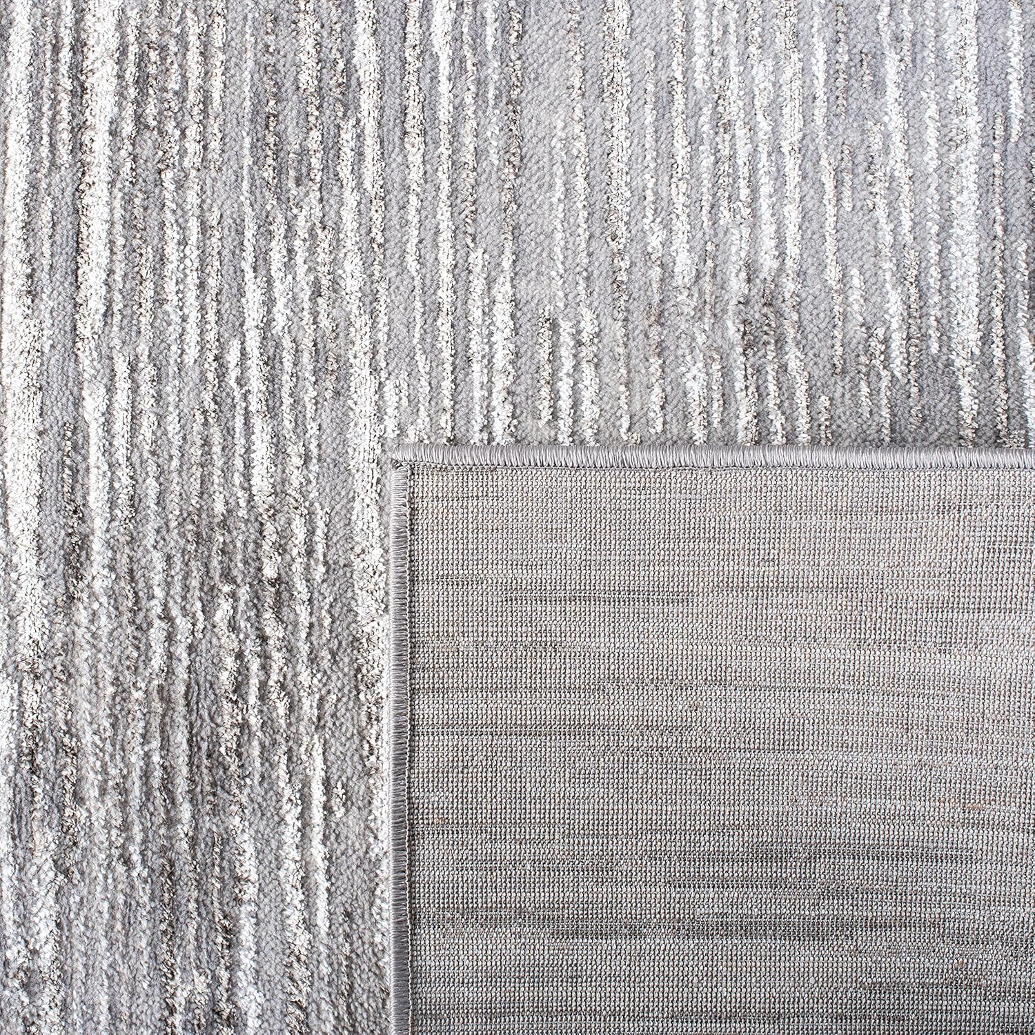 SAFAVIEH Orchard Collection Area Rug - 8' Square, Grey/Light Grey, Geometric Design, Ideal for High Traffic Areas in Living Room, Bedroom, Dining (ORC668H)