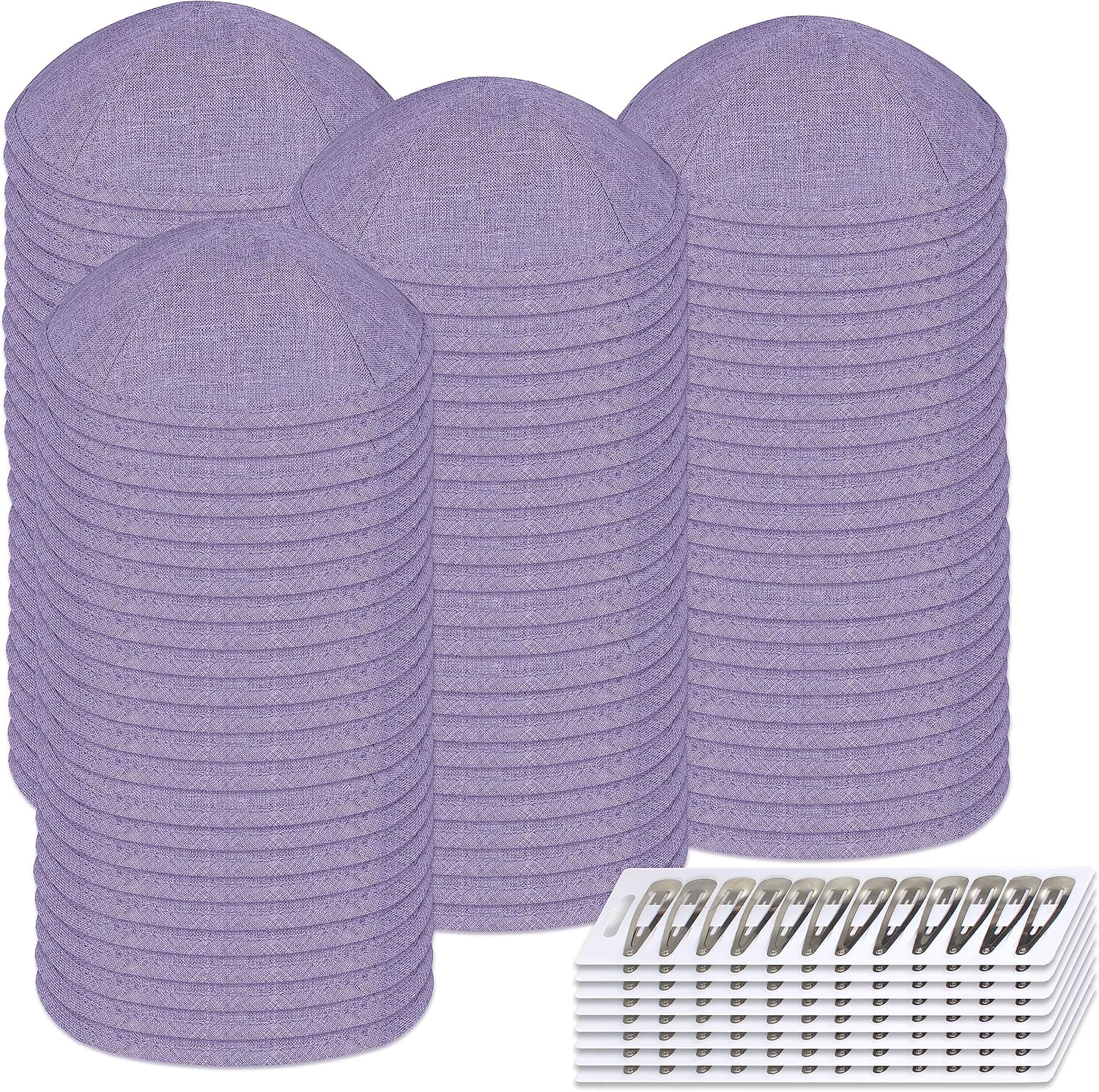 Zion Judaica Personalizable Linen Kippahs Customizable Imprinted Name Text Event Yarmulkes with Clips