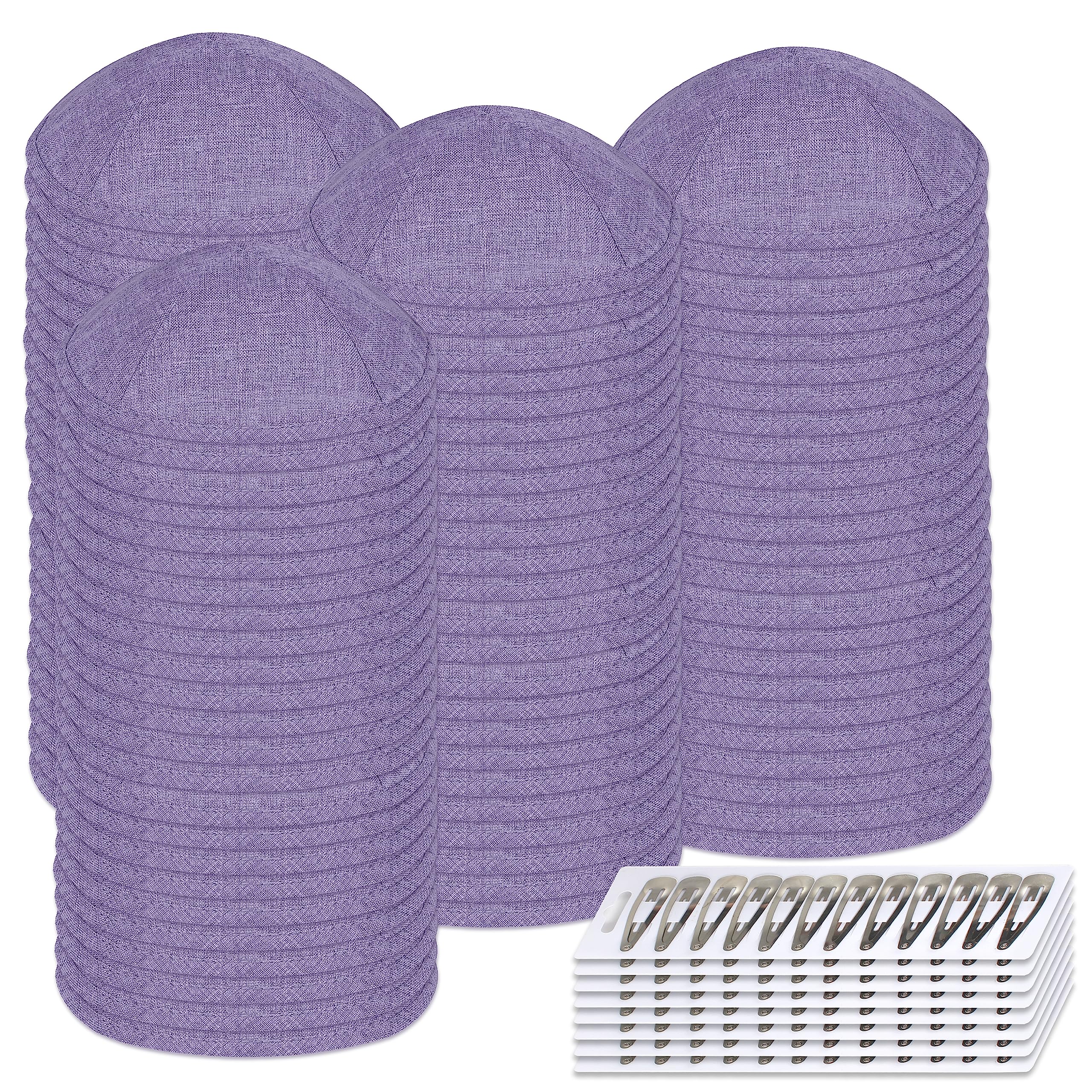 Zion Judaica Deluxe Linen Kippah Kids Yamakas Mens Ceremony Yarmulkes W/Clips