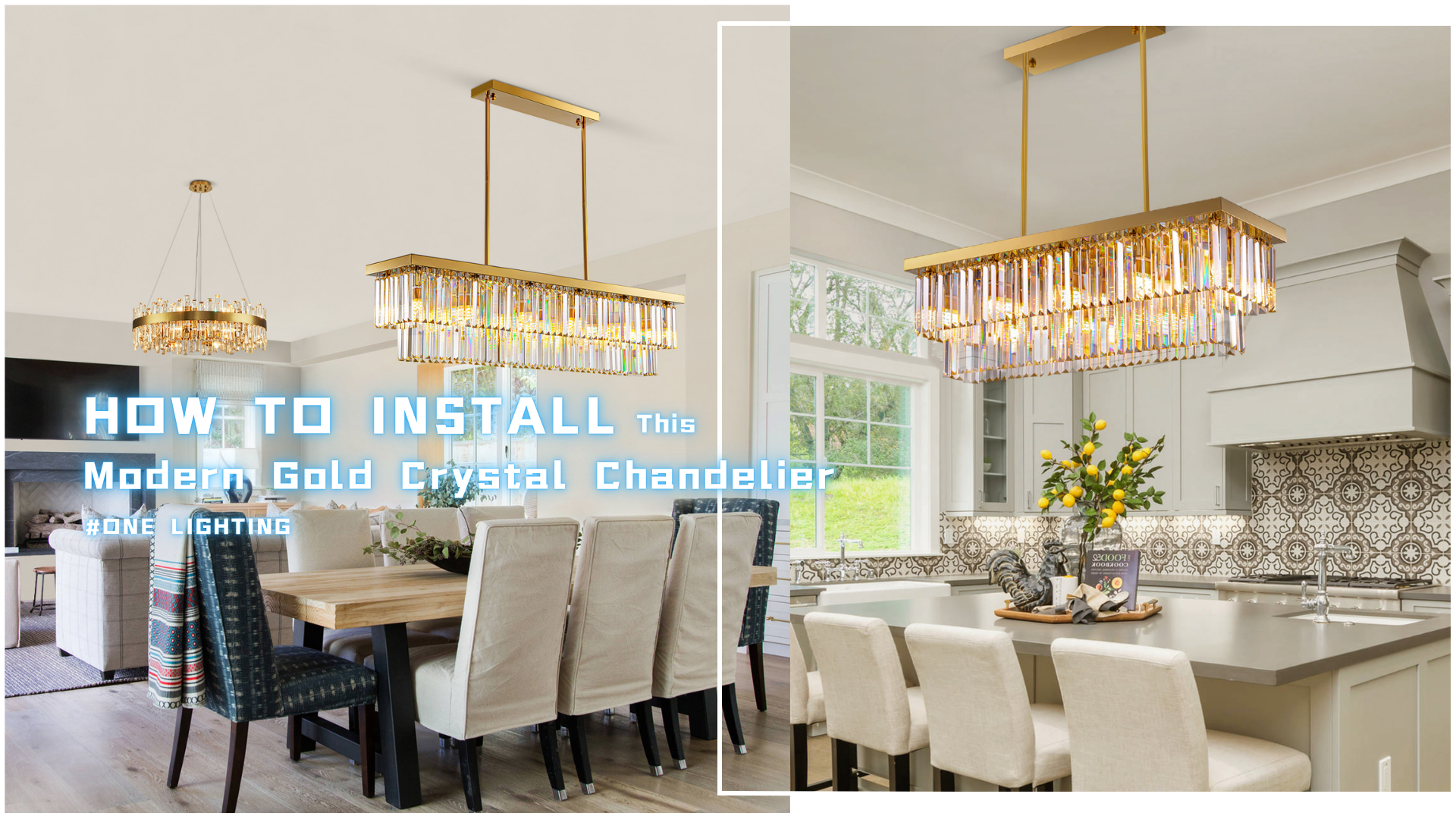 Siljoy 12-Light Modern Crystal Chandelier Gold Rectangular