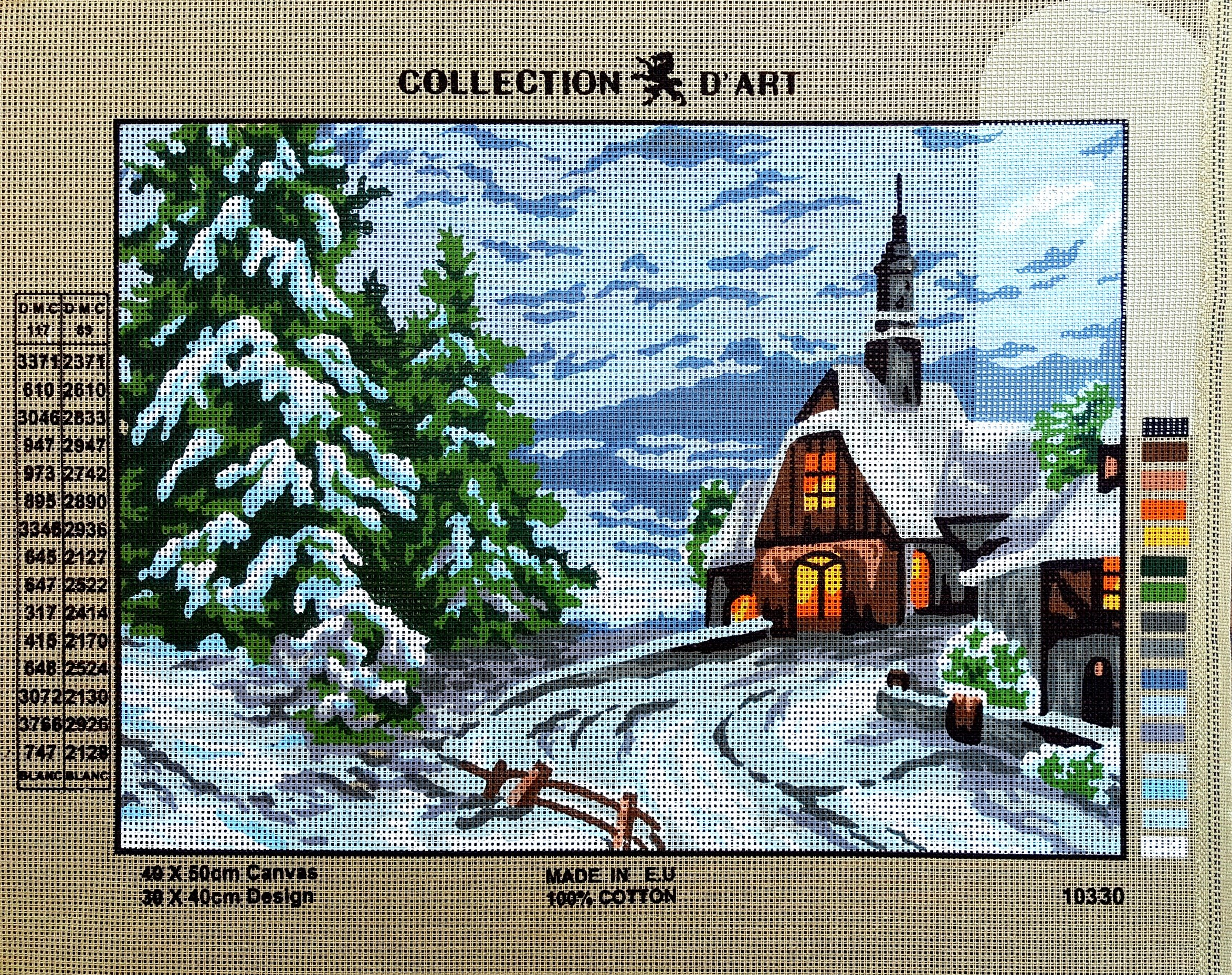 Needlepoint Painted Canvas Cross Stitch Tapestry Gobelin - Landscape. 16