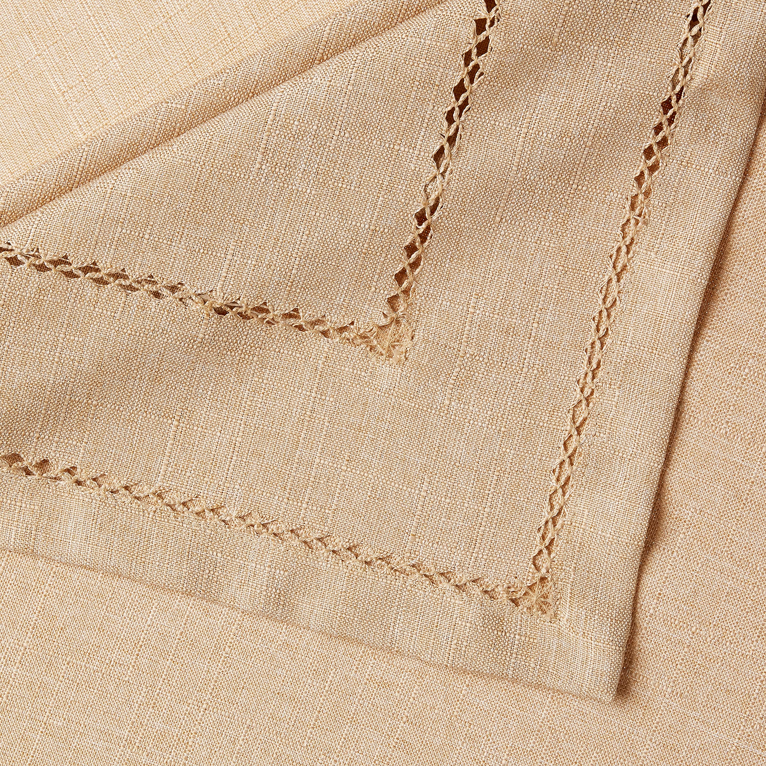 Hem Stitch haftowany wzór vintage obrus płatki owsiane 152 cm x 213 cm podłużny/prostokąt