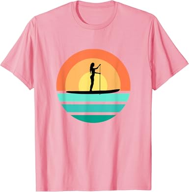 Paddel Board Motiv Frau & Sunset