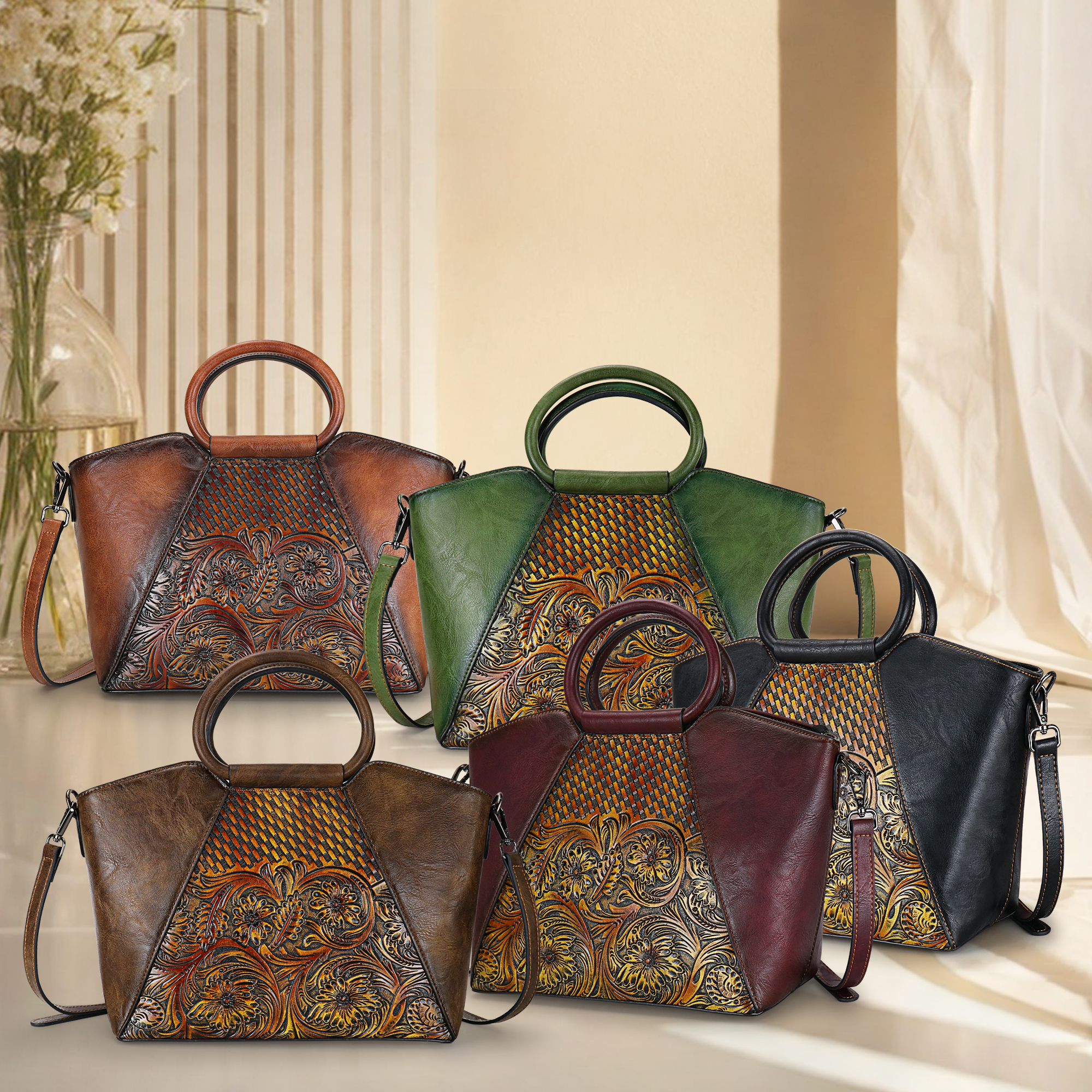 Bolso Satchel para Mujer con Asa Superior y Correa miniatura 7