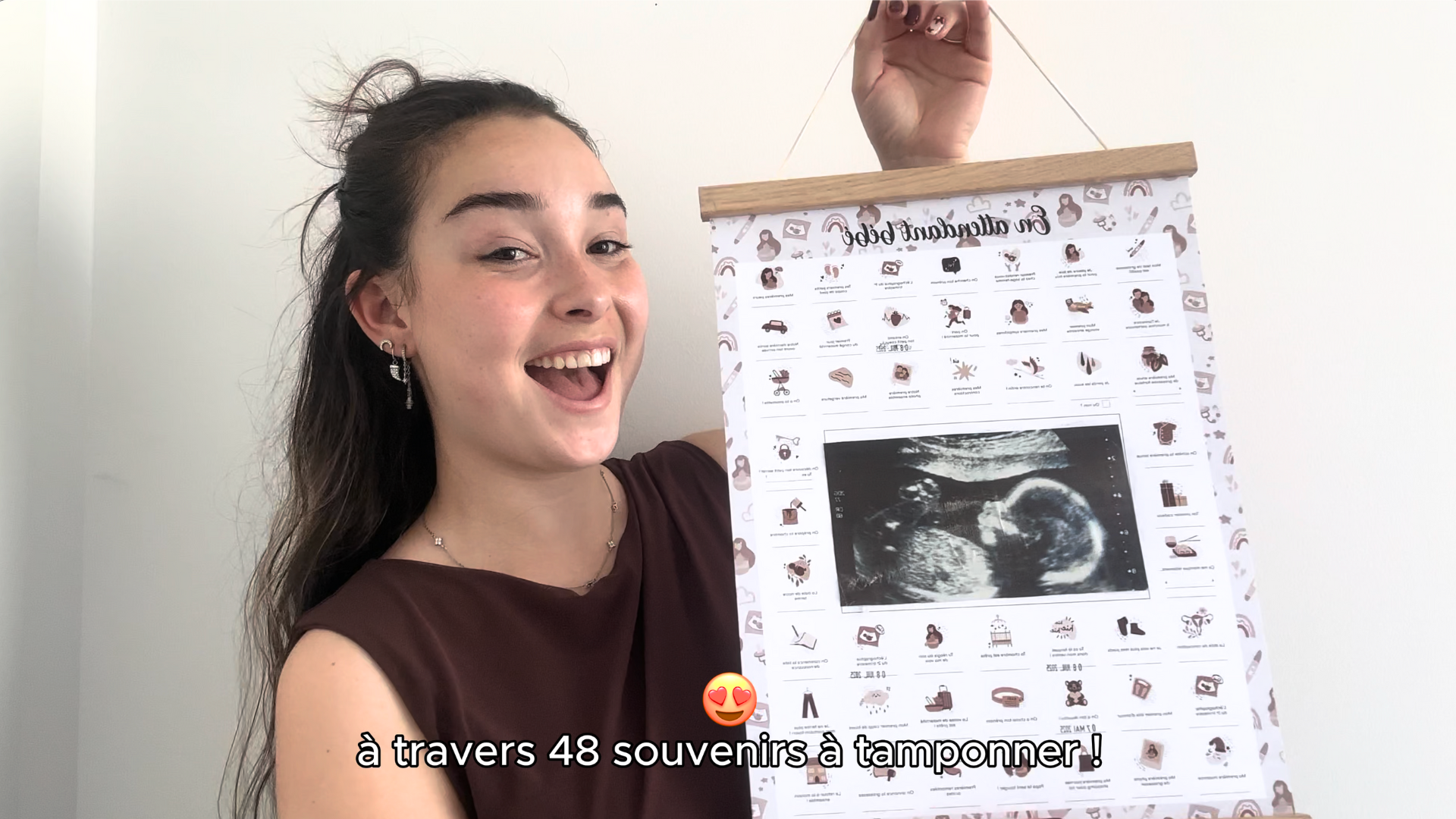 Affiche En T'attendant à Gratter Format A3 - 52 Semaines De Grossesse - Cadeau Futur Maman