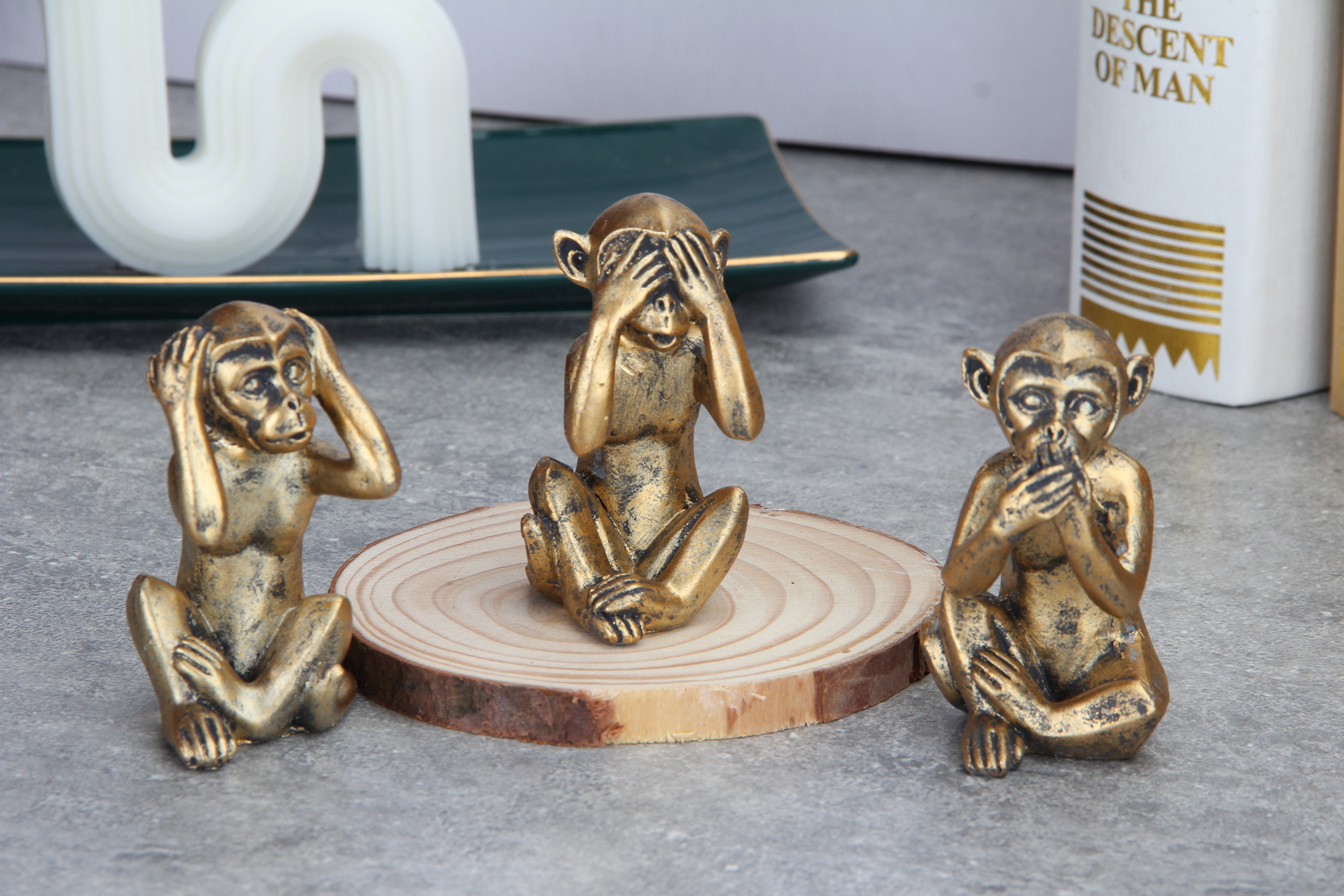 Amazon.com: Leekung 3 Wise Monkeys Statue for Home Decor Accents