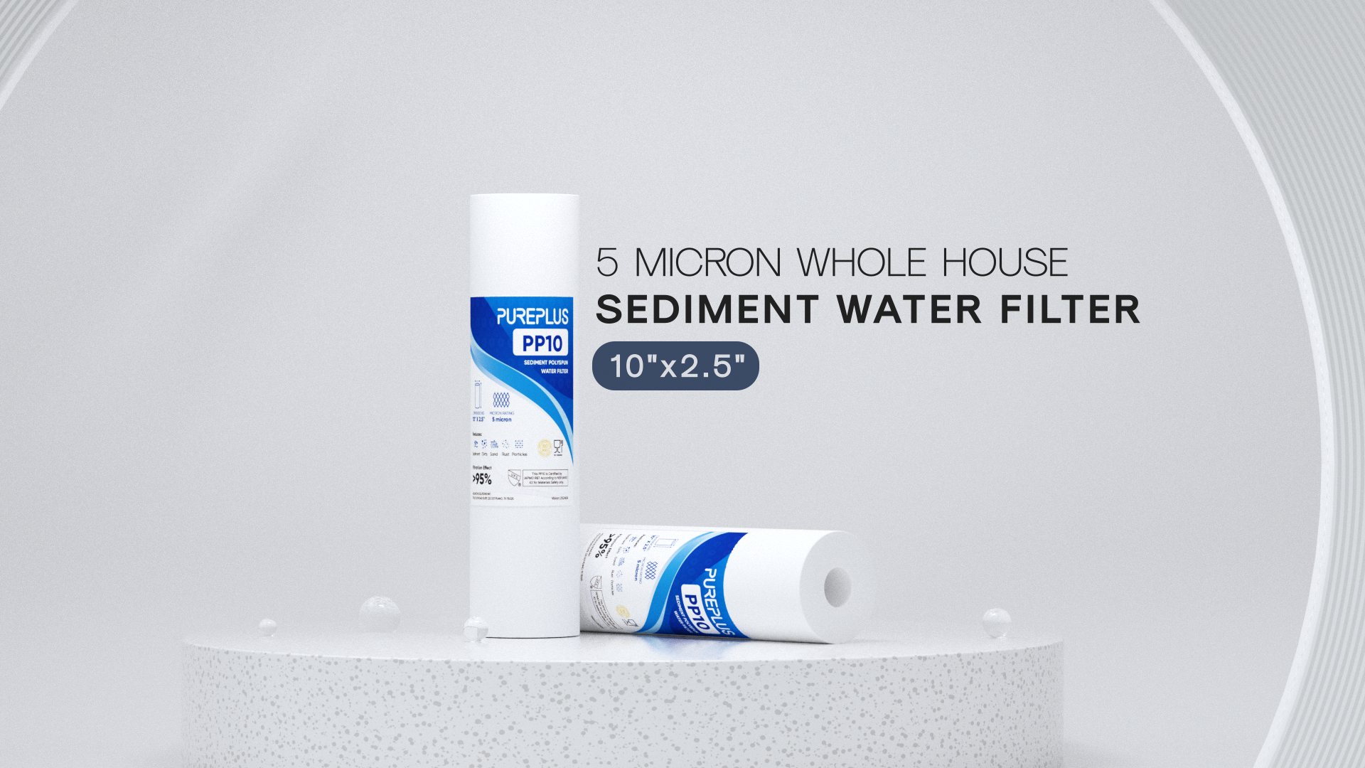 Locofiltr SMC1005 – Confezione Da 6 Cartucce Filtro Acqua Per Sedimenti 5 Micron, 10x2,5 Pollici, In PP Soffiato, Compatibili Con Alloggi Standard