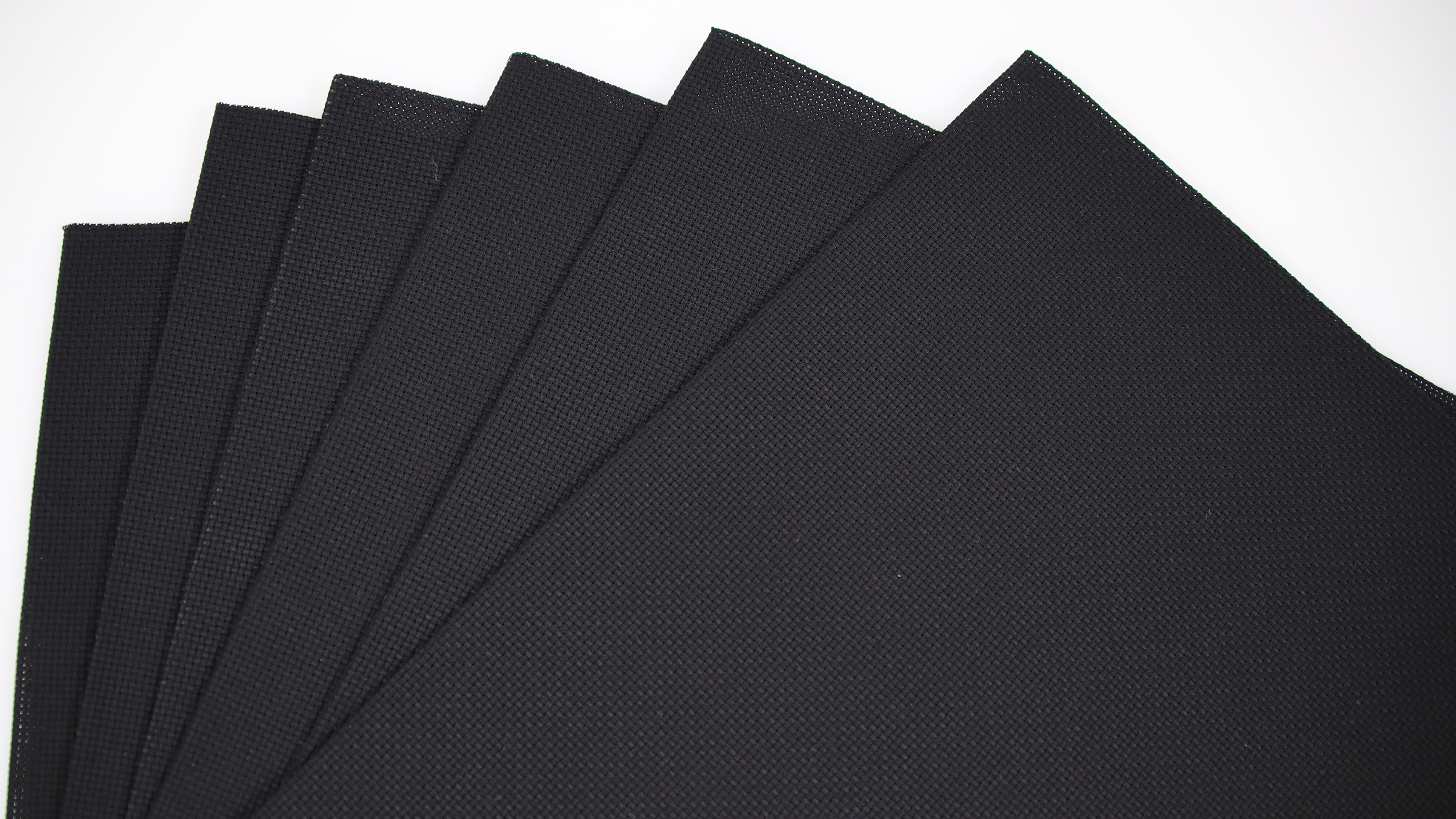 Image of KCS 4 /6 pc of 12 inch x 18 inch 30cmx45cm 16CT Counted Cotton Aida Cloth Cross Stitch Fabric (Black, 6 pc)