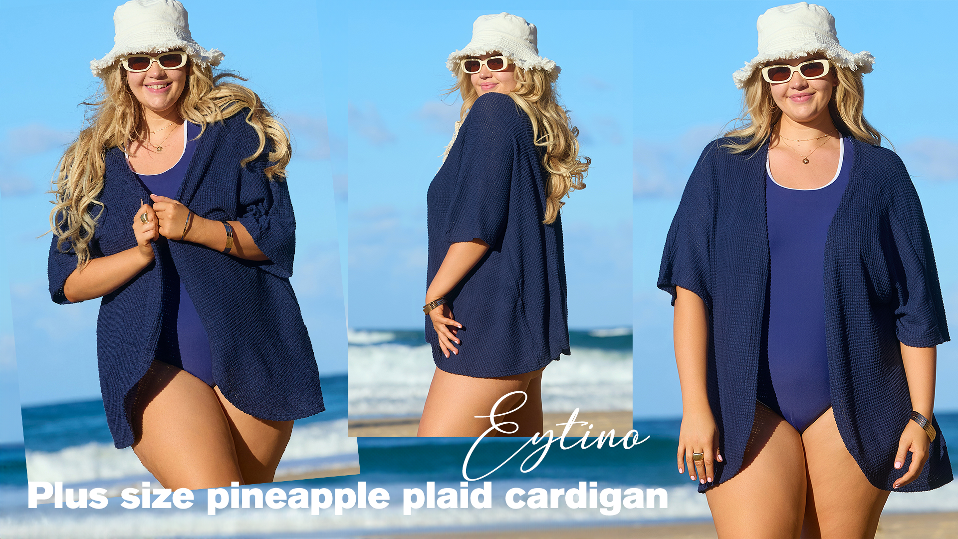 Eytino Women's Plus Size Cardigan Short Sleeve Open Front Tops