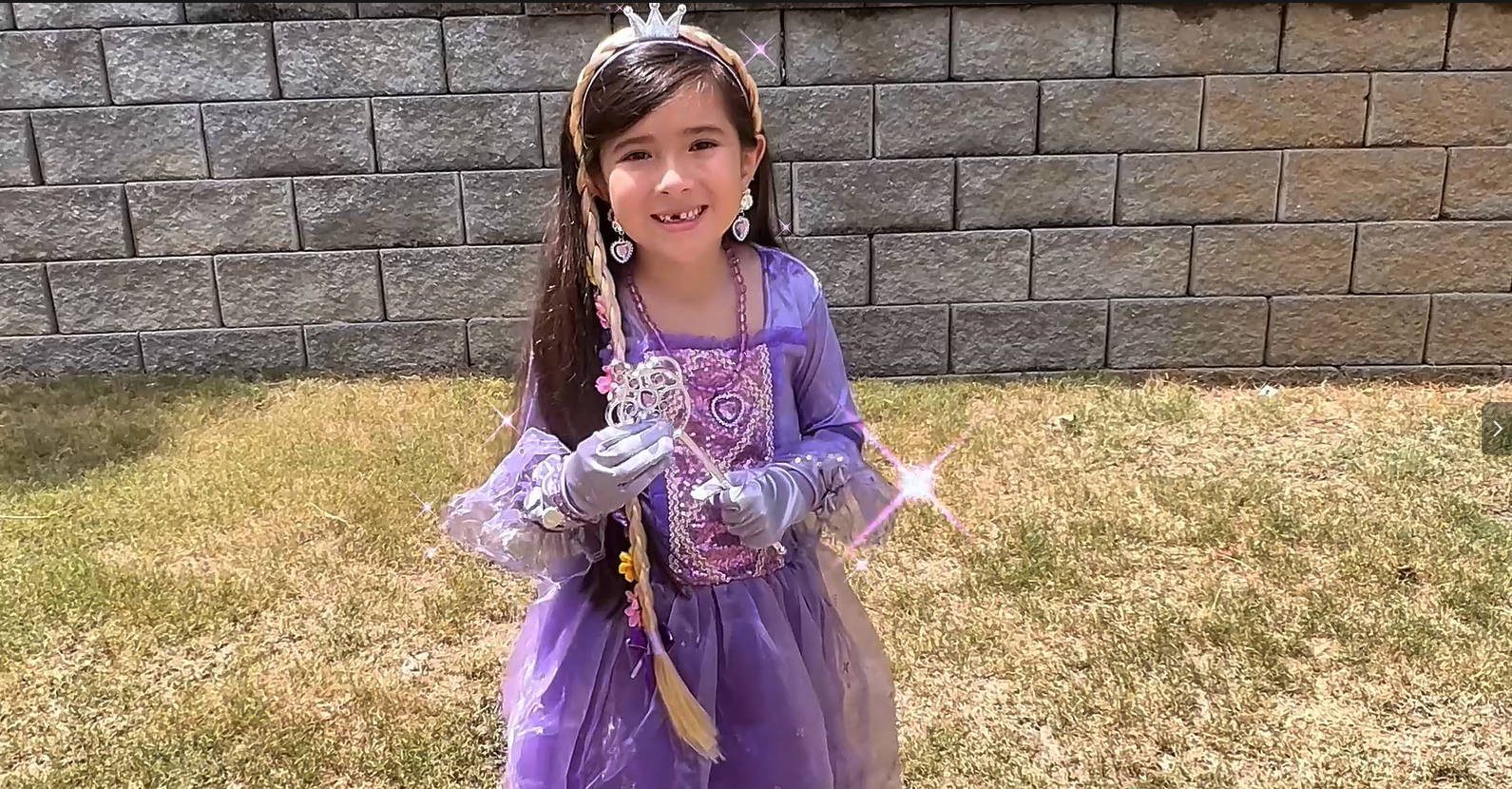 Disfraz de princesa púrpura para niñas 3-10 años miniatura 7
