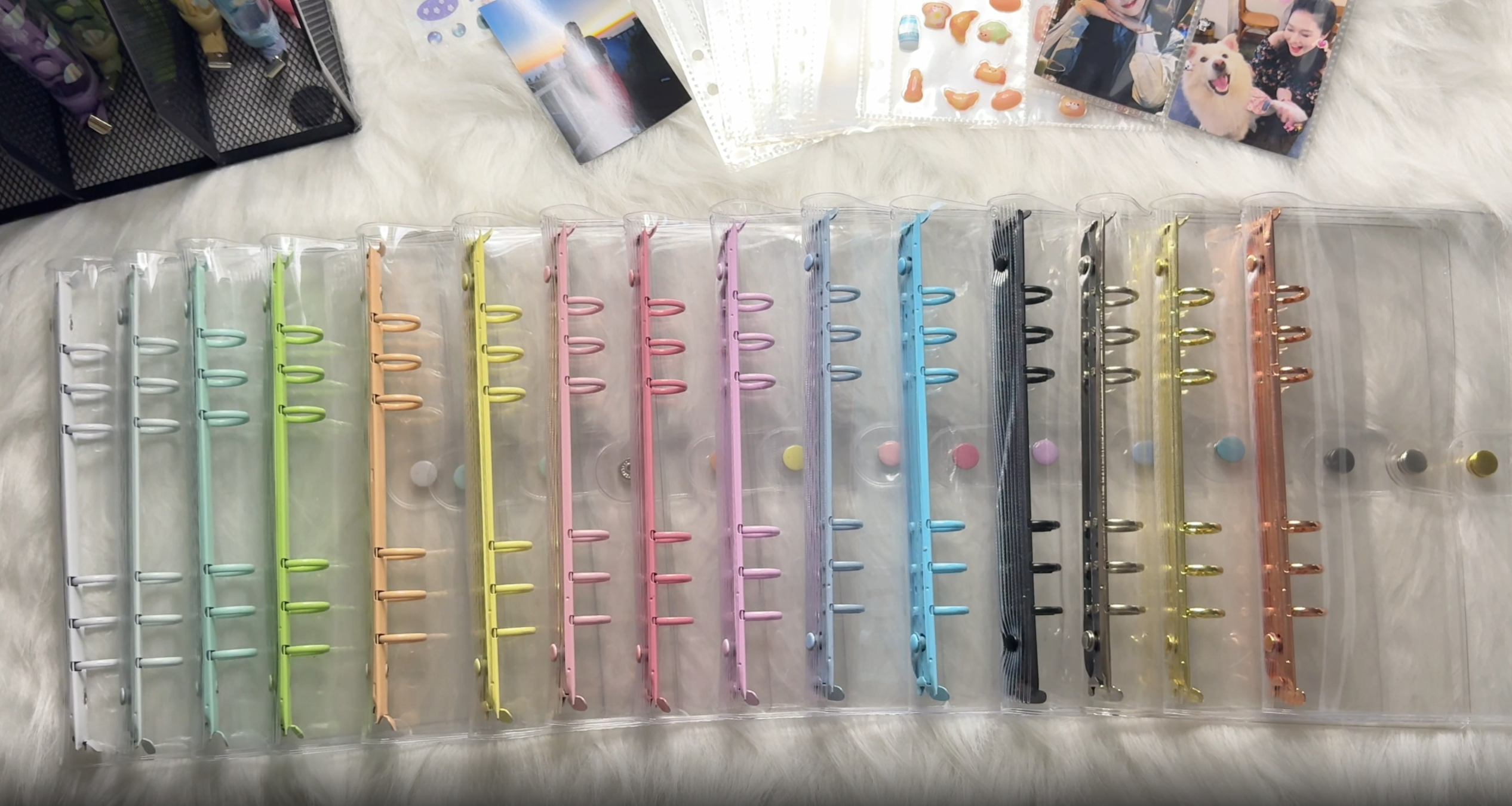 Amazon | シール帳 透明 A5 女の子 6穴 シール帳 バインダー 4分割