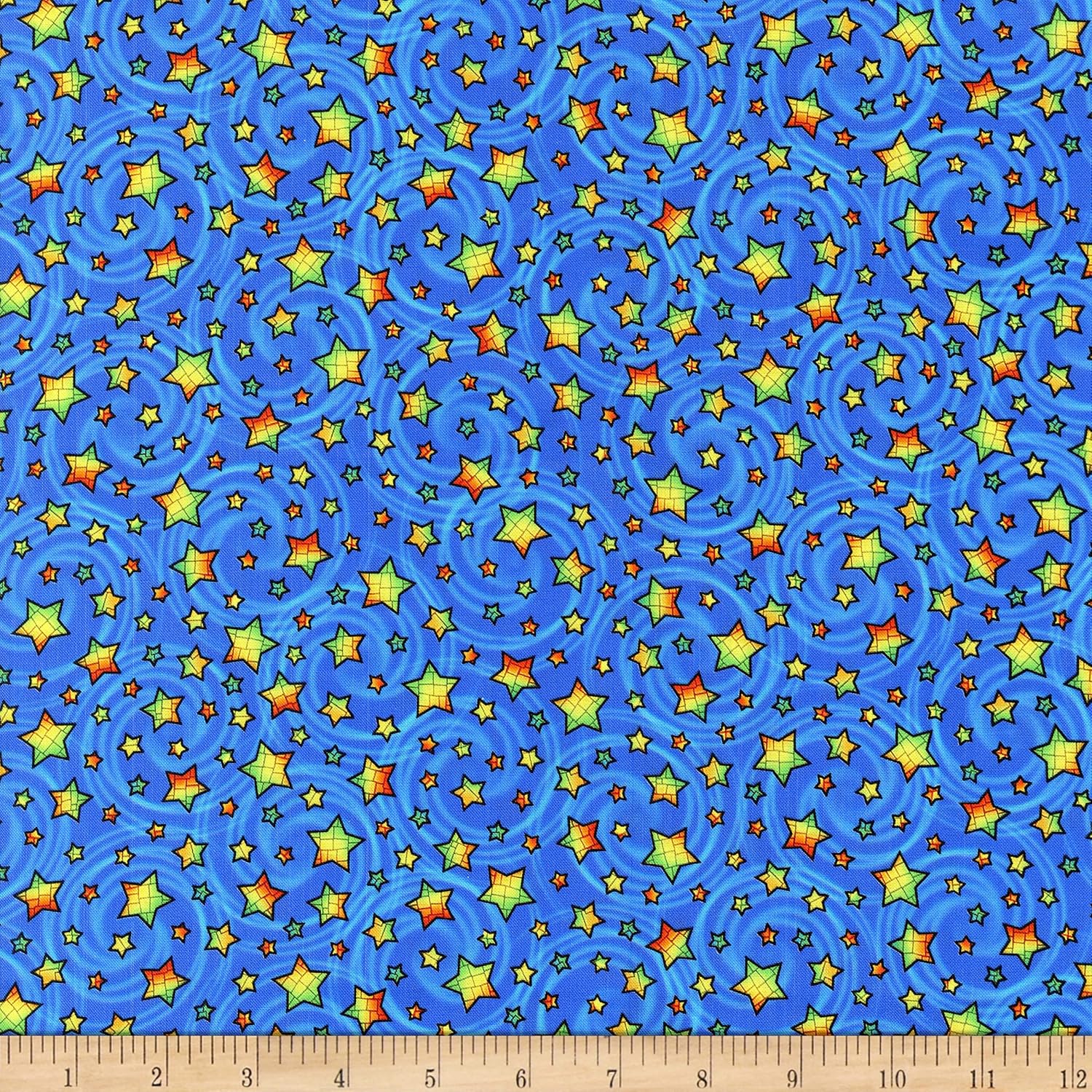 QT Fabrics A Child's Prayer Star Toss Blue, Fabric by The Yard