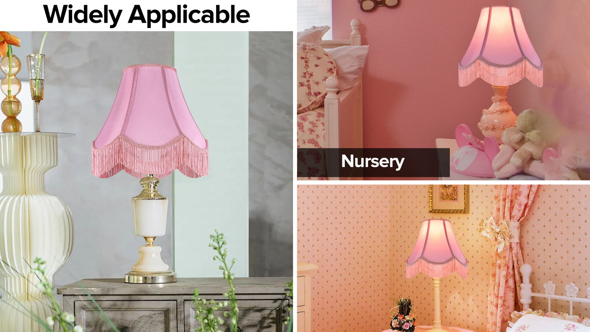 WATIIFUFU Fabric Drum Lamp Shade – Pink, 7.2" X 5.5" X 5.3", E27, For Table Or Wall Lamps