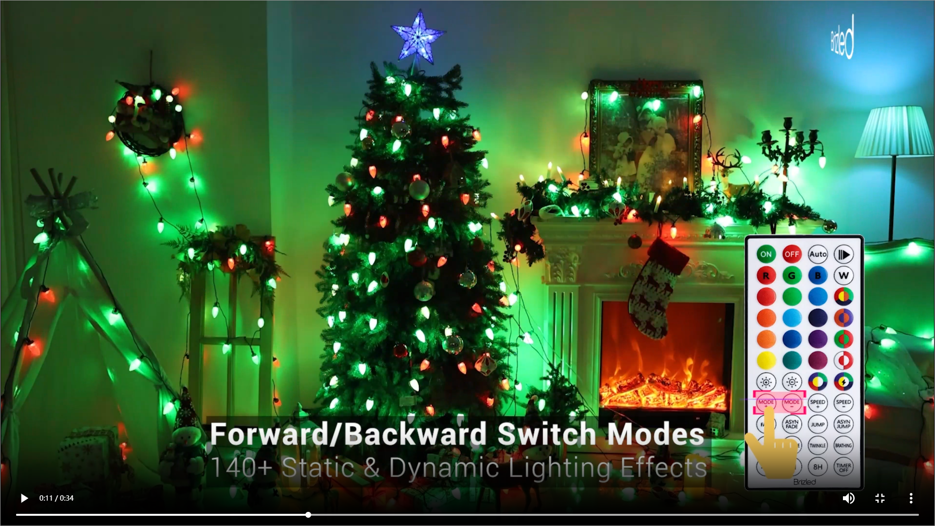 Brizled C9 RGB Christmas Lights, 35FT 54 LED Color Changing