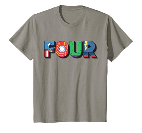 Marvel Super Heroes Avengers Numbers 4 Fourth 4th Birthday T-Shir...