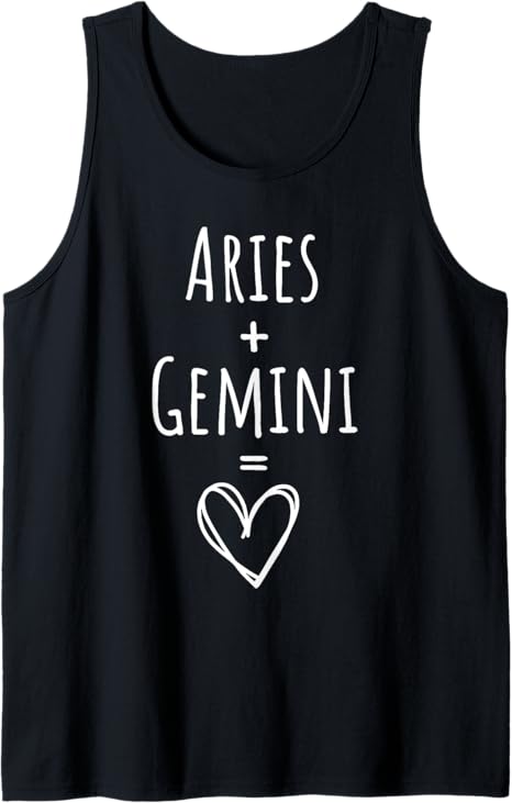Aries and Gemini Couple Matching Zodiac Sign Tank Top