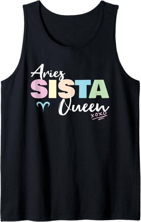 Aries Sista Queen Zodiac Sign for Proud Aries Women Tank Top