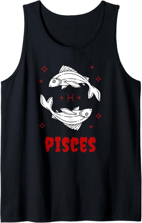 Pisces Gothic Zodiac Sign Horoscope Red and Black