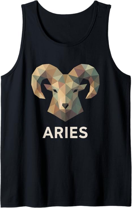 Aries Low Poly Ram Zodiac Art Tank Top