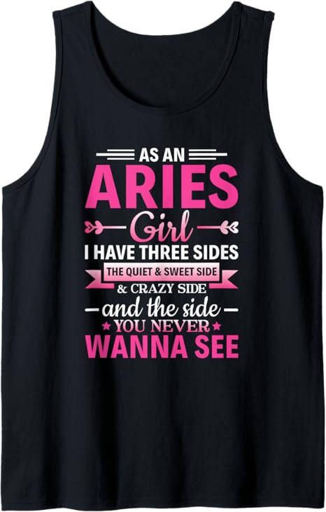 Aries Girl Astrology Zodiac Sign Aries Horoscope Aries Tank Top
