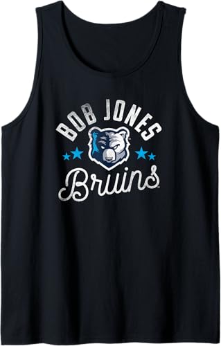 Bob Jones University Bruins Logo Tank Top, Negro - Negro,Jaspeado Oscuro
