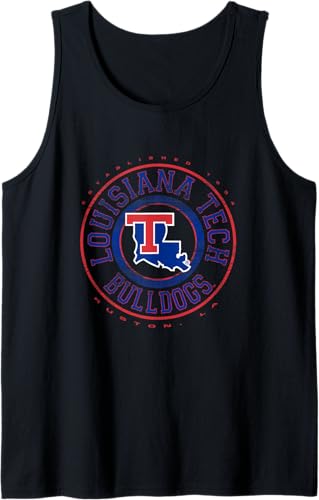 Louisiana Tech Bulldogs Showtime - Camiseta sin mangas con licencia oficial, Negro - Negro,Blanco,Jaspeado Oscuro,Gris Jaspeado