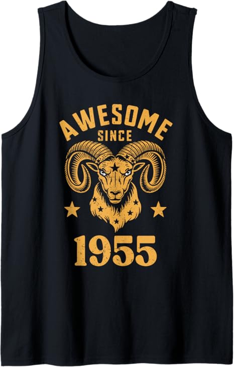 Aries Zodiac Star Sign Awesome Since 1955 Birthday Aries Tank Top