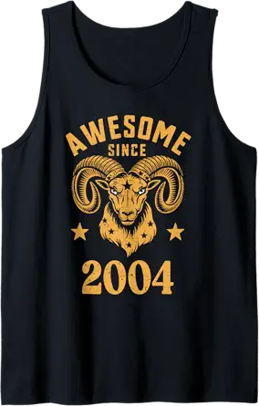 Aries Zodiac Star Sign Awesome Since 2004 Birthday Aries Tank Top