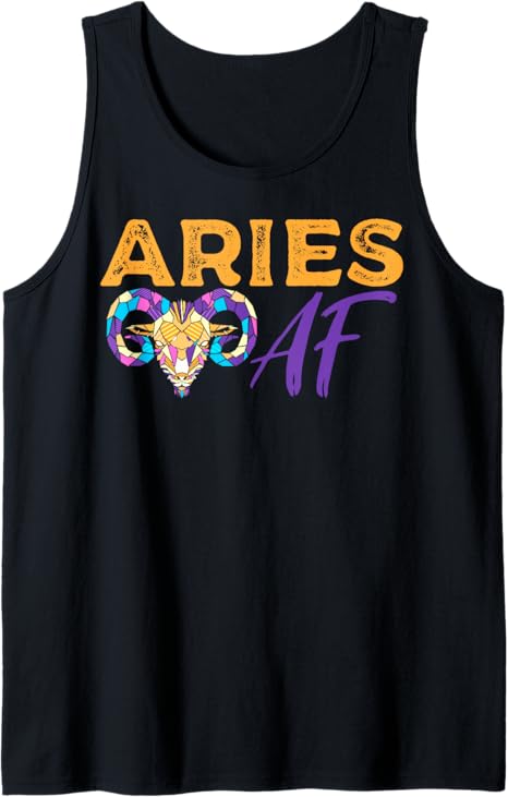 Aries AF Zodiac Sign Astrological Horoscope Constellation Tank Top