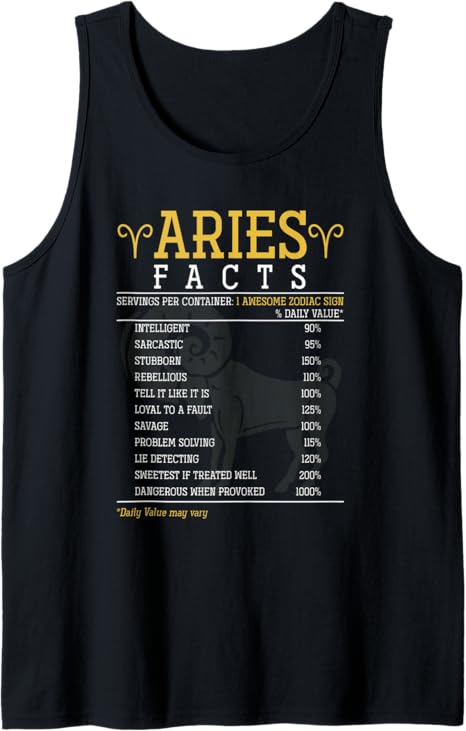 Horoscope Astrology Aries Born Zodiac Sign Aries Tank Top