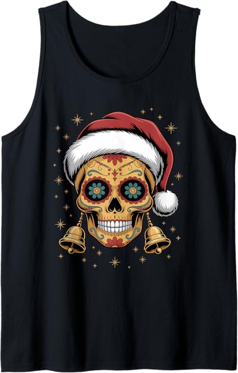 Christmas Skull Gifts Artistic Holiday Santa Funny