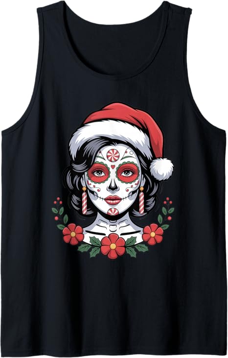 Christmas Skull Gifts Artistic Holiday Santa Funny