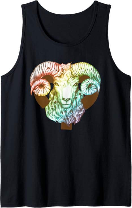 Colorful Aries Fire Zodiac Sign Personality Birthday Tank Top
