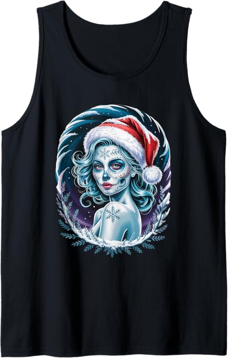 Christmas Skull Gifts Artistic Holiday Santa Tees