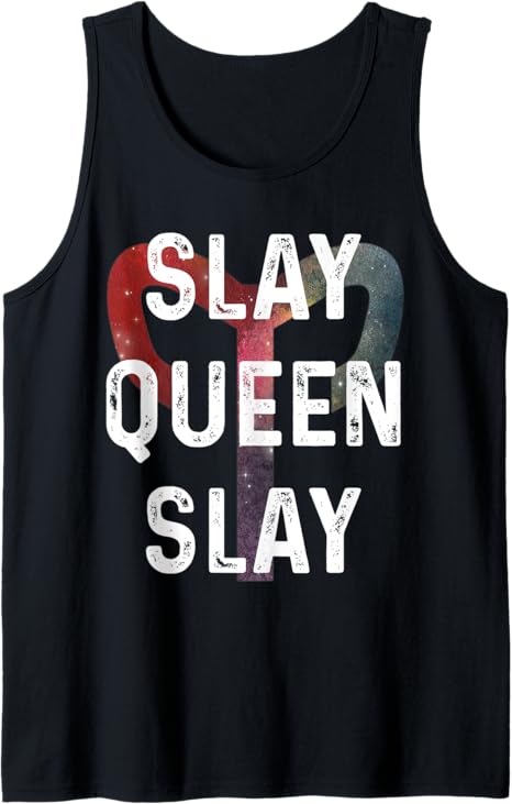 Funny Aries Slay Queen Slay March April Birthday Sign Tank Top