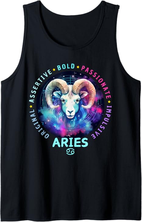 Aries Zodiac Sign Birthday Astrology Tank Top